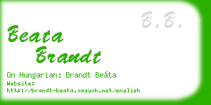 beata brandt business card